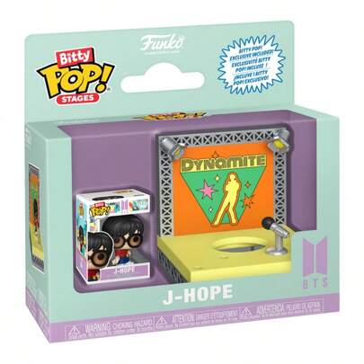  Funko Bitty Pop Stages BTS J-Hope Dynamite版迷你乙烯基人偶带展示舞台收藏礼品装饰