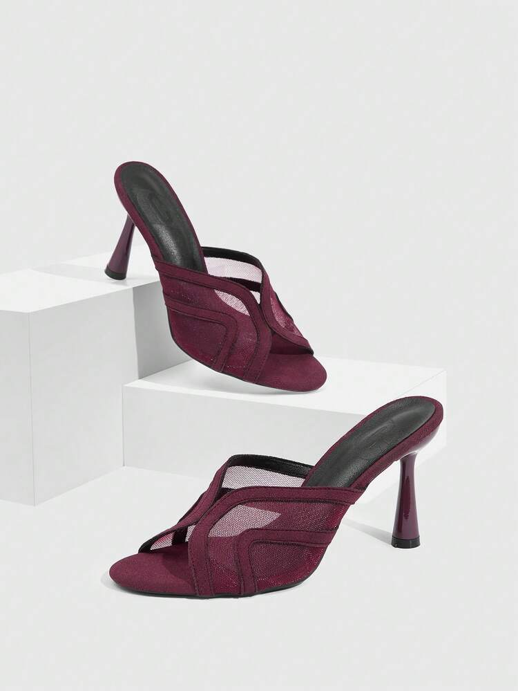 CUCCOO SZL Women Shoes Mesh Sandals Women's Summer Fashion Versatile High Heels New Sexy Stiletto Sandals Spring Shoes Prom Heels