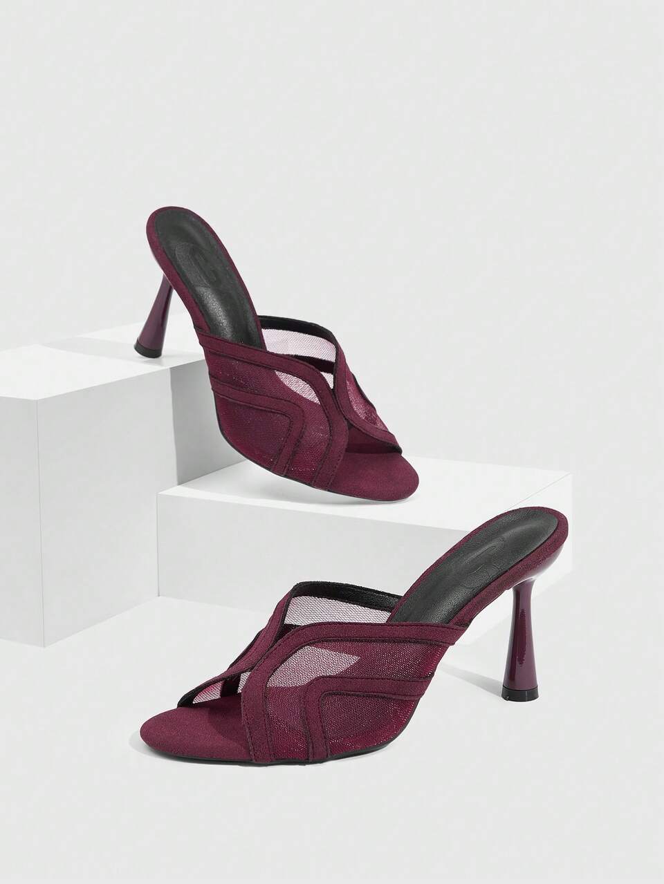CUCCOO SZL Women Shoes Mesh Sandals Women's Summer Fashion Versatile High Heels New Sexy Stiletto Sandals Spring Shoes Prom Heels Summer Shoes