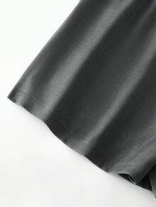 Franclia A-Line Pleated Shorts, Slimming Design - Grey - View 4