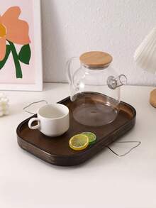 Khay hình chữ nhật bằng tre có thể gắn cố định vào tay vịn ghế sofa hoặc bàn phụ bên cạnh sofa. - màu nâu - Xem 5