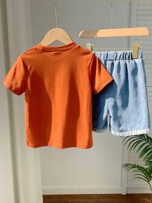 SHEIN 2pcs Toddler Boys' Dinosaur Embossed Shorts Set - Multicolor - View 5