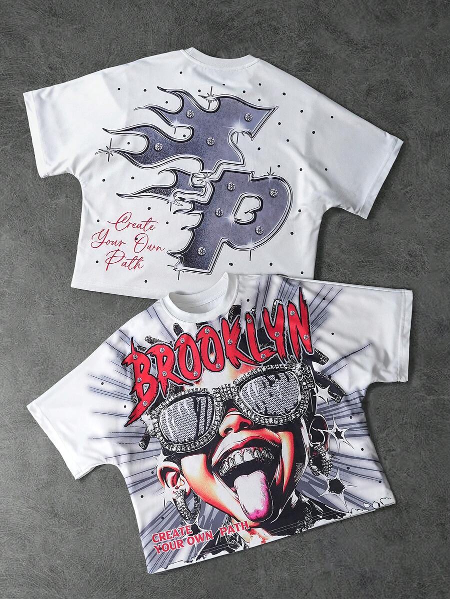 PAVTROS Áo thun nam tay ngắn họa tiết chân dung phong cách đường phố. Phong cách đường phố dành cho thanh thiếu niên. Áo thun nam cổ tròn raglan tay ngắn thường ngày in họa tiết sáng tạo, Áo thun nam họa tiết mùa hè. Trang phục mùa hè, Phong cách đường phố thời trang, Quà tặng hoàn hảo cho bạn trai, Phong cách Y2K, Mùa tựu trường, Phong cách Rock, Nhạc Rap - Nhiều màu - Xem 1