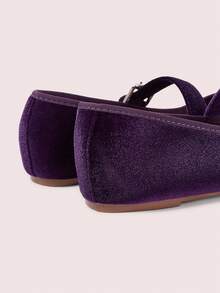 CUCCOO DOLLMOD Zapatos de mujer de terciopelo morado con punta redonda - Morado - Ver 10