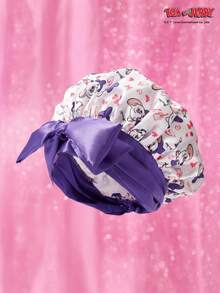 TOM & JERRY X Joivida Gorro de dormir de satén lindo con estampado de gato de dibujos animados - Protege el cabello y preserva el estilo mientras duermes - Multicolor - Ver 1