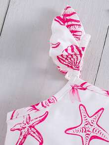 SHEIN 女婴休闲针织弹力可爱卡通图案吊带连体衣，适合夏季穿着 - 彩色 - 查看 5