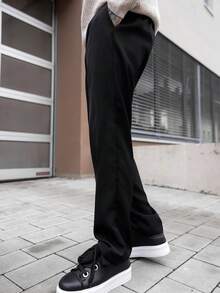 Artur Kramer Men's Old Money Men Casual Business Suit Trousers - Black - View 6