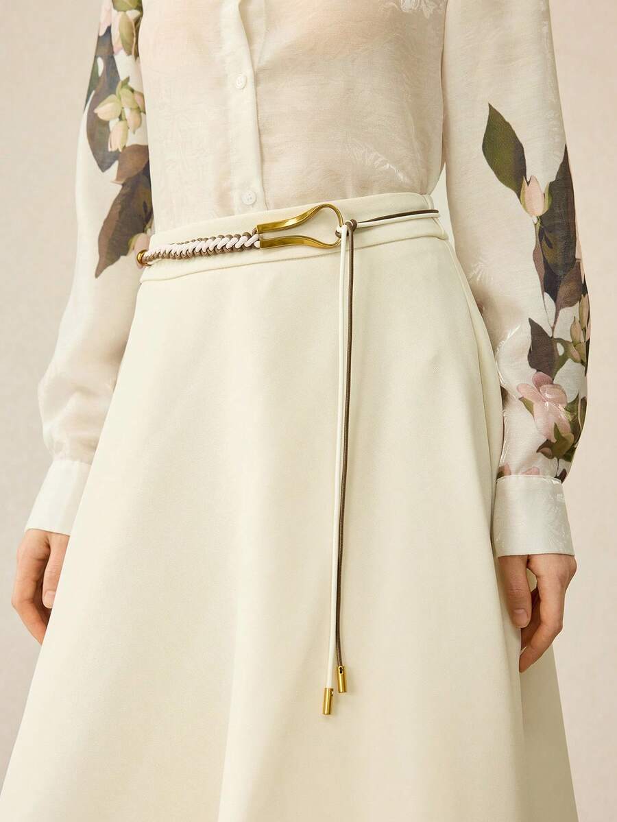 MOTF PREMIUM U-SHAPED BUCKLE KNOTTED WAIST BELT - green and white - View 2