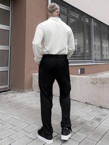 Artur Kramer Men's Old Money Men Casual Business Suit Trousers - Black - View 2