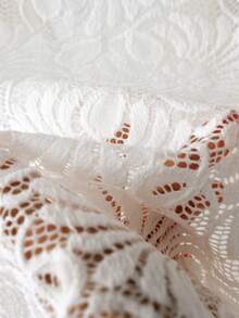 GlowEve Women's Fashion V-Neck Sleeveless Hollow Lace Fabric Metal Buckle Decor Elegant Versatile Tank Top, Spring/Summer - White - View 6