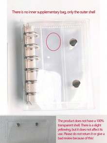 A7 透明便携式文件夹，采用双按扣设计，可存储精美照片，可用作相册，省钱，文具，笔记本，贴纸书，办公用品，学校用品，返校 - 彩色 - 查看 33