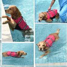 Dog Life Jacket Reflective Adjustable Summer Large Dogs Swimwear Vest Surfing Sailboat Enhanced Buoyancy Pet Life Jacket Reflective Dog Life Jacket For Secure Water And Ocean Frolic - Multicolor - View 3