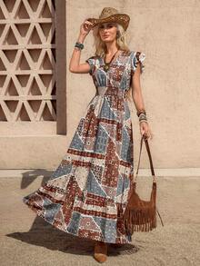 Wildy Phong cách BOHO thường ngày, kiểu Mỹ miền Tây cổ điển, in họa tiết retro, trang phục cơ bản hàng ngày cho nữ, váy ngắn tay đi làm, váy dự lễ hội âm nhạc, váy hè phong cách Boho, váy hè cho nữ, trang phục mùa hè, quần áo mùa hè, trang phục mùa hè cho nữ, trang phục nghỉ hè, trang phục mùa hè cho nữ, trang phục đi nghỉ mát, trang phục nghỉ hè cho nữ, váy thường ngày cho nữ, váy phong cách Boho thường ngày, váy dài thường ngày, trang phục thường ngày cho nữ. - Nhiều màu - Xem 8