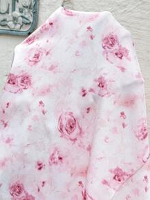 SHEIN Đầm xẻ tà họa tiết hoa, thích hợp cho kỳ nghỉ bầu, kiểu dáng thường ngày. - Hồng - Xem 6