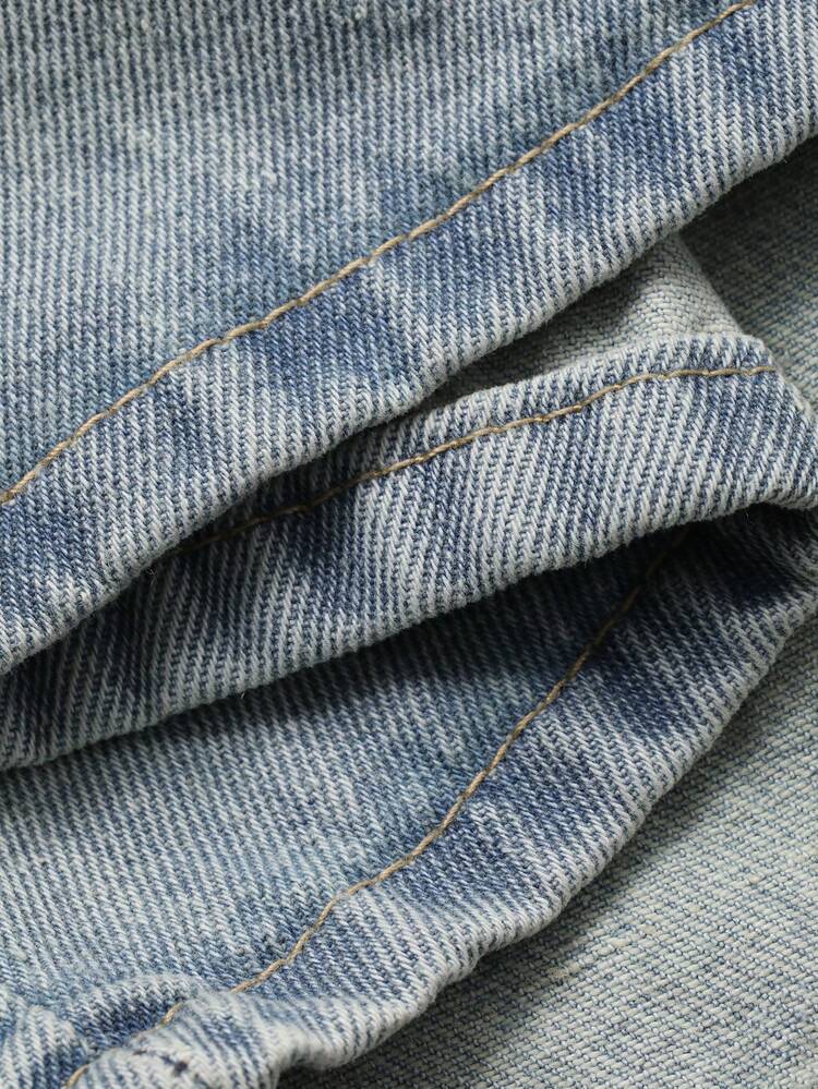 Casual Loose Women's Denim Jacket With Large Pockets And Collar