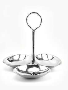 Cirelle 创意不锈钢三碗立式置物架，可作酱料架、水果碗、糖果盘、零食糕点展示架，适用于厨房 - 彩色 - 查看 5