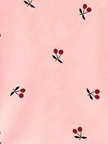 EMERY ROSE 女士圆领卫衣，樱桃印花图案设计，优雅气质，休闲舒适，适合户外/旅行穿着。 - 淺粉色 - 查看 3