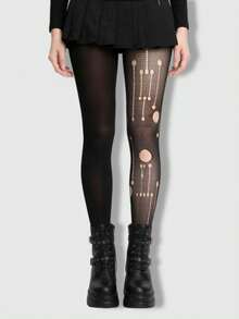 ROMWE Goth Medias negras de red sexy y rasgadas para mujer - Pato mandarín negro - Ver 3