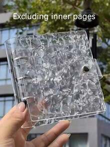 一款波浪形透明活页夹照片收纳袋，亚克力透明文件袋，耐用材质，活页夹封面，可用作笔记本、计划本、卡片夹、贴纸簿、相册、文具或礼物。 - 無色 - 查看 10