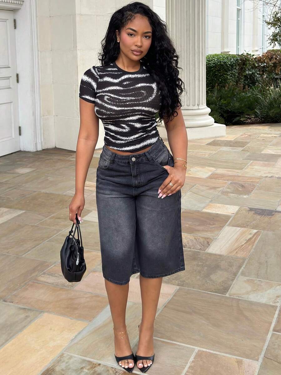 Alexandranx Women's Loose Casual Retro Denim Shorts, New Summer Style - Blue - View 1