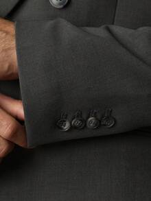 SUMWON Blazer cruzado con solapas de pico - Chaqueta formal sofisticada para oficina - Gris - Ver 6