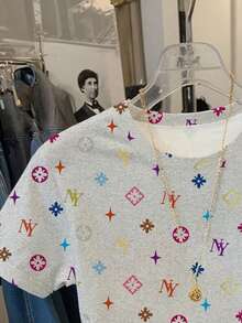 Resyla Women's Casual All-Over Print Short Sleeve T-Shirt, Summer - Multicolor - View 5