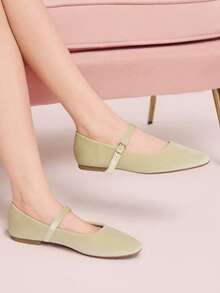 CUCCOO DOLLMOD Women's Casual Versatile Commute Simple Flats For Christmas Spring Shoes - Light yellow. - View 5