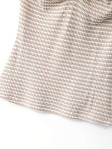 GlowEve Women's Khaki Pineapple Jacquard Off-Shoulder Ruffle Fitted Summer New Fashionable Elegant T-Shirt - Khaki - View 7