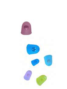 5个装硅胶指套，耐热防滑，适用于热熔胶枪，可重复使用，可用于DIY手工、缝纫、数钱、书写、分类等任务以及体育游戏。 - 彩色 - 查看 10