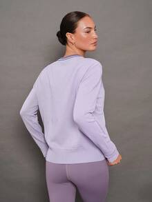 Activina Women's Casual Versatile Round Neck Long Sleeve Knit Sweater For Daily Wear - Purple - View 3