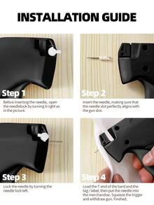 1 + 1000pcs Clothes Repair Sewing Gun Kit, Portable Clothing Mending Sewing Machine, Quick Stitch Gun, Mini Sewing Gun, Fast Mending Clothes Quilt Sewing Gun, Sewing Binding Machine - Black - View 4