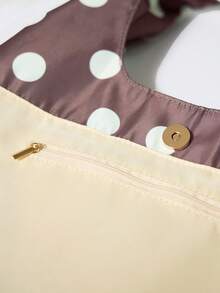 MUSERA 波点印花手提袋 可爱夏季海滩外出日常春季假日配饰 - 棕色 - 查看 8