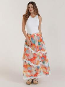 CielaLinda Women's Tie-Dye Lace Casual Versatile Date Night & Outing Skirt - Multicolor - View 8
