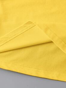 EMERY ROSE Camiseta gráfica con estampado de Londres 92 y hombros descubiertos para mujer, tallas grandes - Amarillo - Ver 5