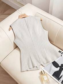 SHEIN Franclia Women's Summer Striped Camisole Top, Shirt, Minimalist Commuter, Button - Apricot - View 2