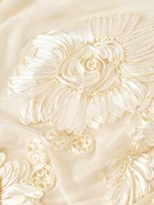 SHEIN MOD 杏色露背蕾丝刺绣短裙——魅力宫廷风，梦幻浪漫，适合约会、派对、女士春夏装、春假、度假、野餐、节日、生日等场合。 - 杏色 - 查看 3