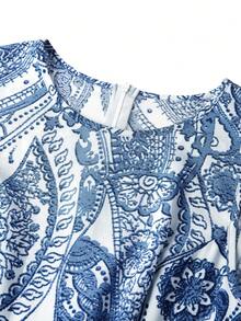 Ellevyn 女士优雅度假印花裹身圆领连体裤 - 彩色 - 查看 5