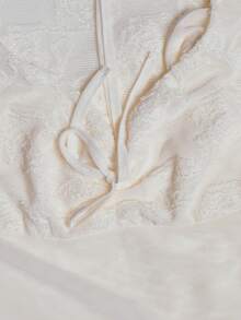 MUSERA Tie Front Off The Shoulder Lace Detail Mesh Waist Panel Top With Tie Front Low Waist Lace Floral Mesh Hem Maxi Skirt Cute Spring Holiday Girly Sugar Salt - White - View 6