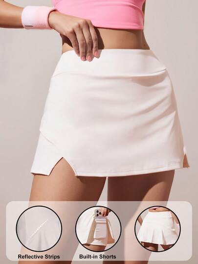 CourtClass Casual Solid Color Sports Skirt Shorts For Summer