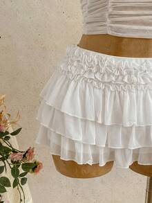 Soleia Chân váy xếp ly nhiều tầng bằng vải chiffon lãng mạn dành cho nữ, thích hợp cho kỳ nghỉ biển, bờ biển, gợi cảm, hẹn hò, khu nghỉ dưỡng bãi biển. - trắng - Xem 10