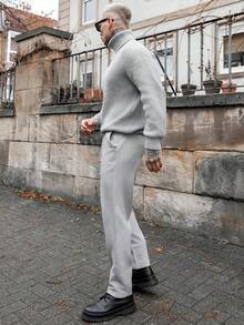 Artur Kramer 男士毛衣 Old Money 男士高领长袖上衣 - 灰色 - 查看 4