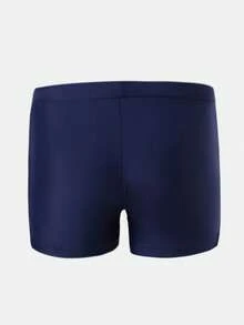 SUMWON Men Navy Blue Swim Trunks With Drawstring Waist Beach Summer Vacation Pool Swimming Shorts Quick Dry Elastic Waistband Casual Swimwear - Blue - View 2