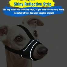 Adjustable Black Small Dog Muzzle With Breathable Mesh, Reflective Anti-Bite And Anti-Barking Strap - Comfortable Nylon, Drinkable Design, Nighttime Safety, For Small Dogs, Comfortable To Wear, Soft Fabric, Durable - Multicolor - View 4