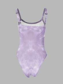 Rovax Women's Tie-Dye Print Fashionable Sexy Bodysuit - Multicolor - View 2