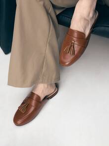 Mnmlis Scarpe da donna casual e versatili con design a nappine, slip-on e con suola piatta - colore caramello - Visualizzare 3