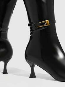 CUCCOO SZL Women's Fashion Pointed Toe Knee-High Boots - Black - View 6