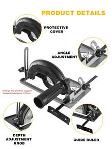 手持式角磨机转换器，深度可调式磨机支架，可改装成切割木工台工具 - 黑色 - 查看 4