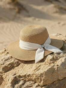 Arave Women Sun Straw Hat Wide Brim UPF 50 Summer Hat Foldable Roll Up Floppy Beach Hats For Women - Khaki - View 1