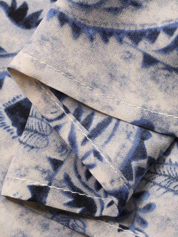 Floral Print Loose Cinching Waist Ruffle Hem Casual Vacation Long Dress For Women Sundress