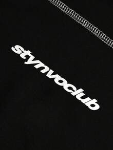 STYNVO 男士字母印花圆领短袖休闲百搭T恤 运动衫 男士宽松健身衫 男士街头服饰 男士T恤 街头服饰上衣 男士短袖上衣 男士宽松T恤 落肩T恤 男士图案T恤 - 黑色 - 查看 5